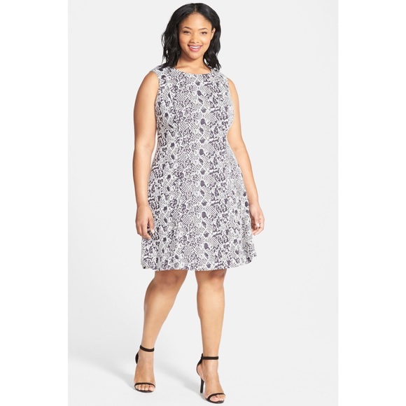 adrianna papell jacquard fit and flare dress